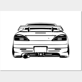 Nissan Silvian S15 Back View Sketch Art Posters and Art